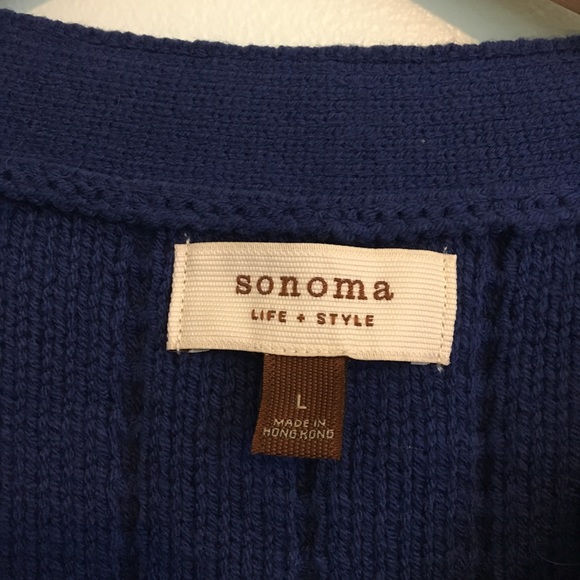 Sonoma Blue Short Sleeve Sweater Button Large - Picture 4 of 5
